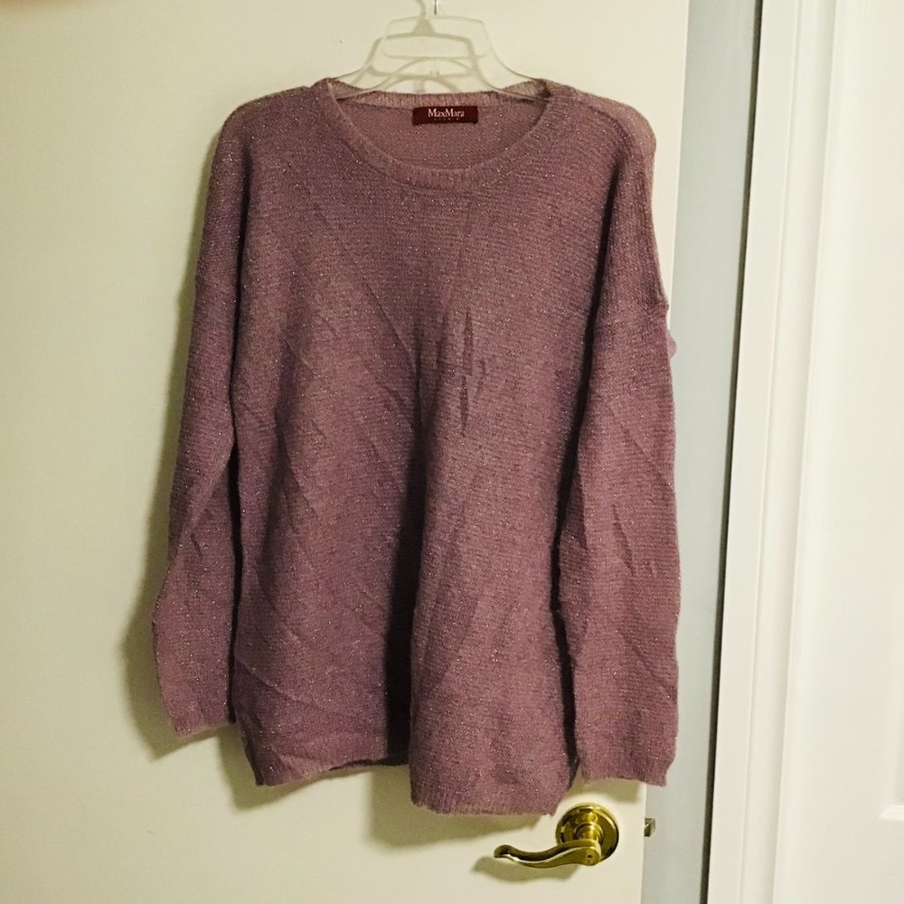 MAX Mara Studio Alpaca/Mohair Blend Scoop Neck Sweater
